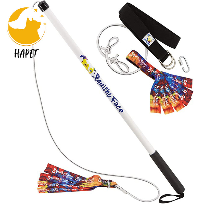 Dog flirt Pole Toy tug Tease Wand  Non-Bungee Cord Dog Toy for Fun Obedience Training Toy