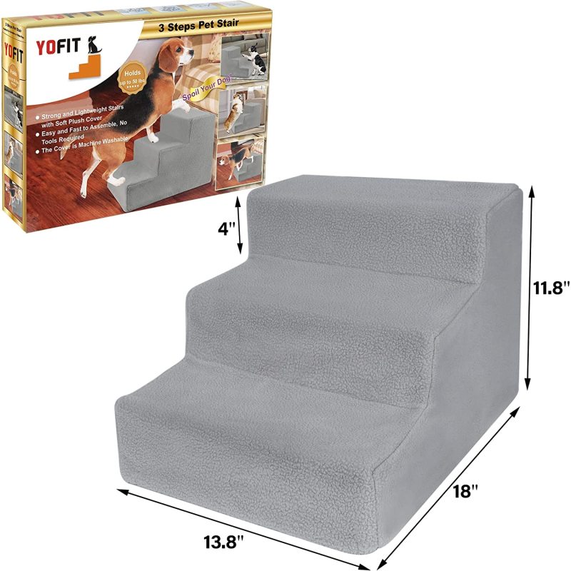 Doggy Steps - Non-Slip 3 Steps Pet Stairs,Holds Up to 70 lbs
