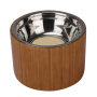 Dog Bowls for Large Dogs, Bamboo Round Stand with Stainless Steel Bowls for Dog by Nothing
