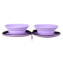 Silicone Collapsible Pet Food Bowls set Outdoor Folding Pet Bowls Silicone Foldable Double Pet Bowls for Travel