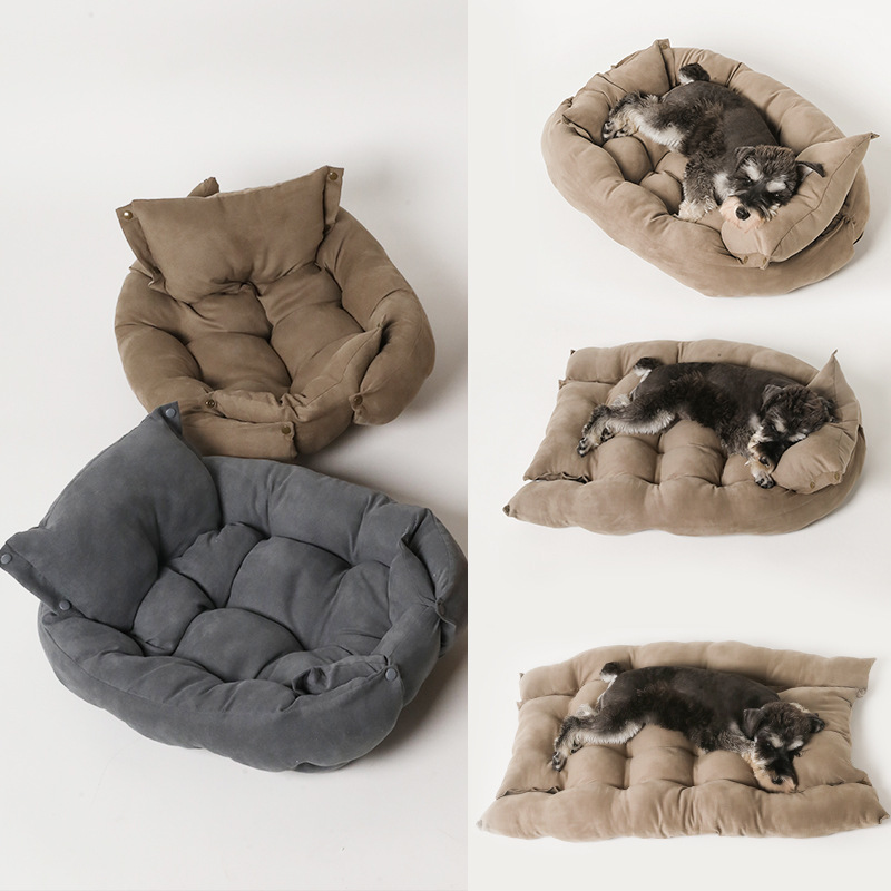 Manufacturer Multifunctional Foldable Square Cushion Pet Sofa Bed Dog Cushion Can Transform Multi-Purpose Dog Bed