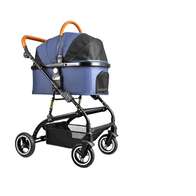 Dog Stroller with Detachable Carrier or Car Seat Suitable for 2 Small or Medium Dogs or Cats Easy Folding and Sturdy Stainless