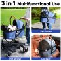 Dog Stroller with Detachable Carrier or Car Seat Suitable for 2 Small or Medium Dogs or Cats Easy Folding and Sturdy Stainless