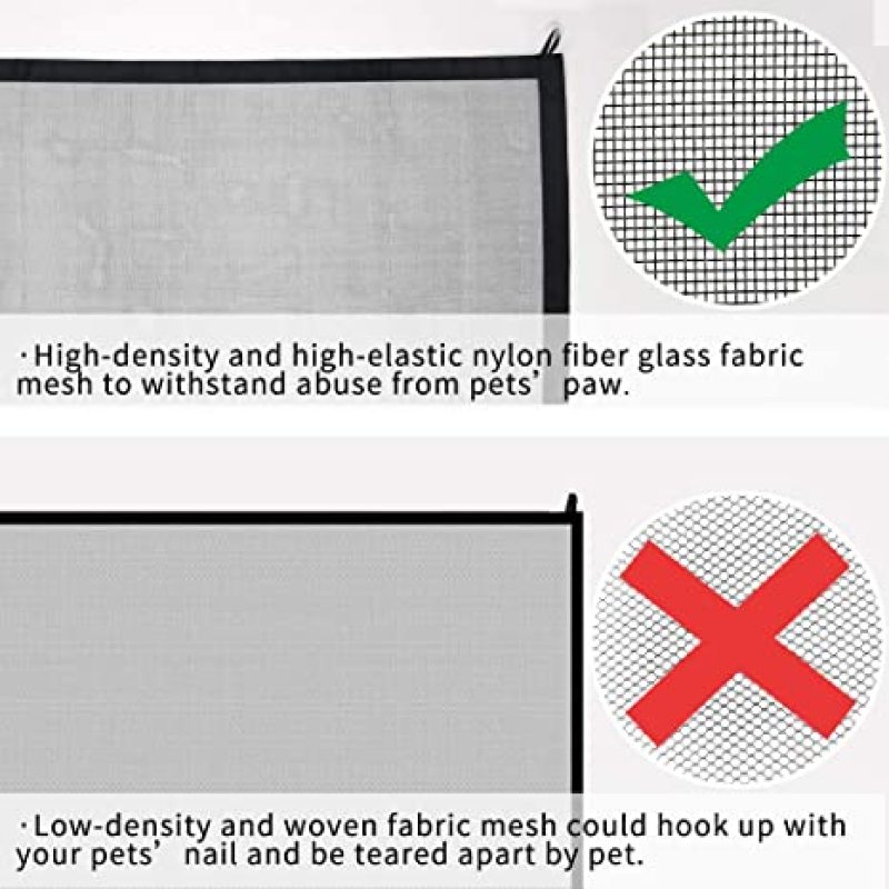 Magic Pet Gate for The House Stairs Providing a Safe Enclosure for Pets to Play and Rest, 8 Hooks (30'' X 43'')