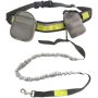 Dual Handle Bungee Waist Zipper Pouch Dog Leash for Up to 150 lbs Large Dogs' Training