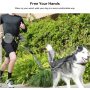 Dual Handle Bungee Waist Zipper Pouch Dog Leash for Up to 150 lbs Large Dogs' Training