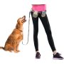 Dual Handle Bungee Waist Zipper Pouch Dog Leash for Up to 150 lbs Large Dogs' Training