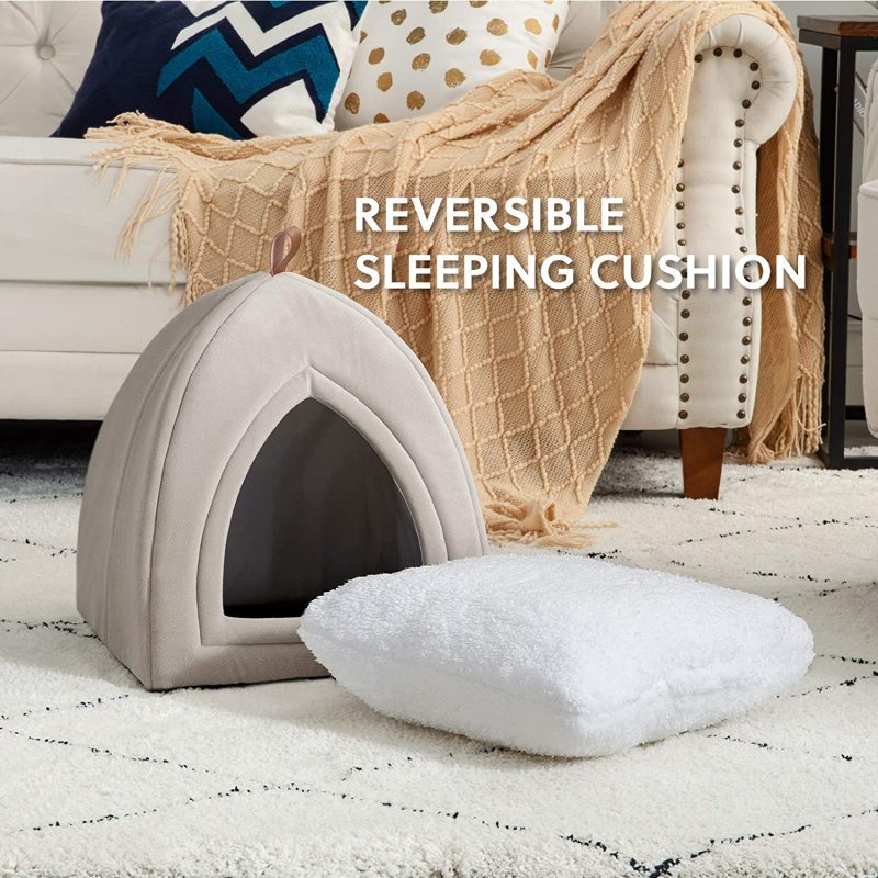 Indoor Outdoor Portable Cat Tent Bed Pet House Kitten Bed Cat Cave Removable Washable Cat Condo Self Warming Pet Bed