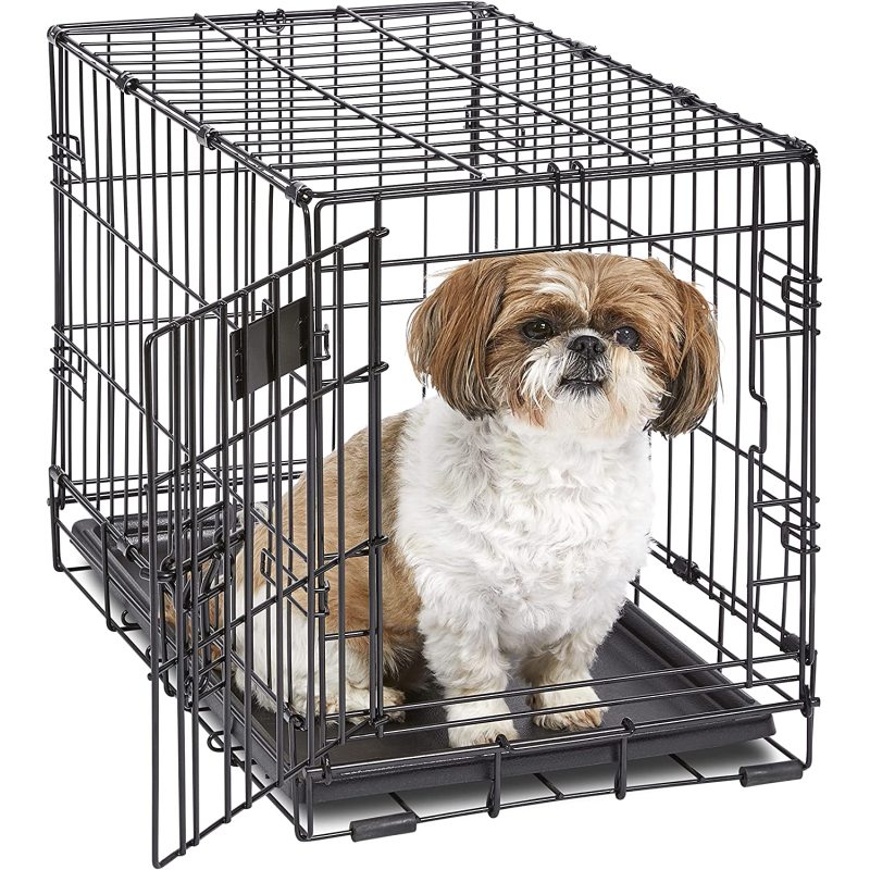 Pets Newly Enhanced Single & Double Door iCrate Dog Crate, Includes Leak-Proof Pan, Floor Protecting Feet, Divider Panel & New P