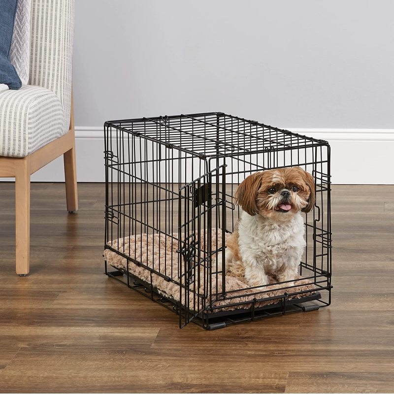Pets Newly Enhanced Single & Double Door iCrate Dog Crate, Includes Leak-Proof Pan, Floor Protecting Feet, Divider Panel & New P