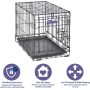 Pets Newly Enhanced Single & Double Door iCrate Dog Crate, Includes Leak-Proof Pan, Floor Protecting Feet, Divider Panel & New P