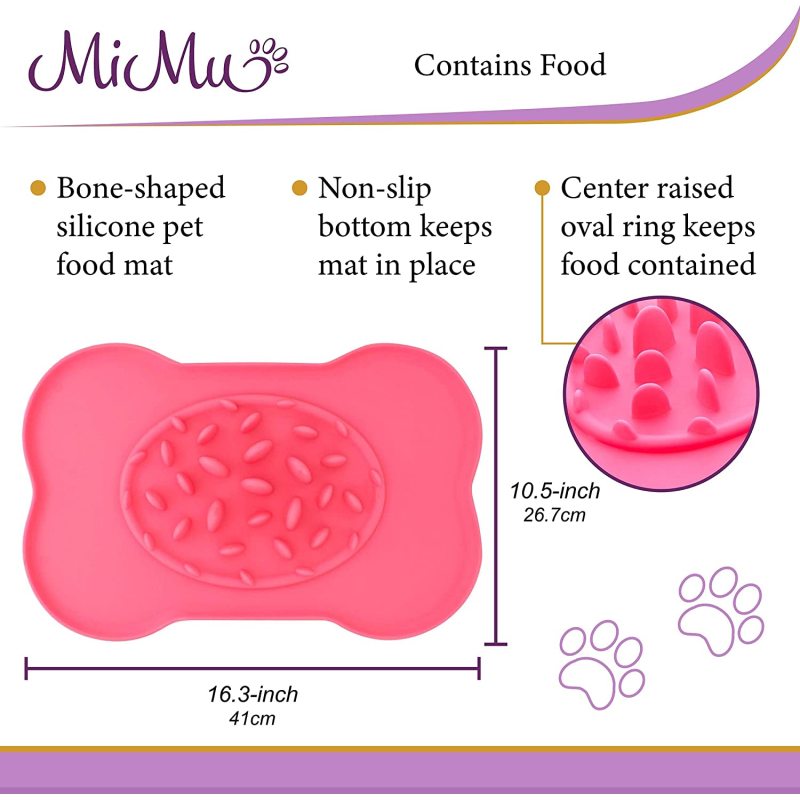Interactive Ridge Dog Bowl Feeder Mat Prevents Choking and Relieves Boredom