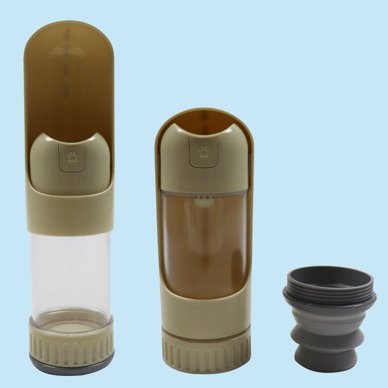 Dog Water Bottle Leak Proof Portable Puppy Water Dispenser with Drinking Feeder for Pets Outdoor with Food Container for Walking