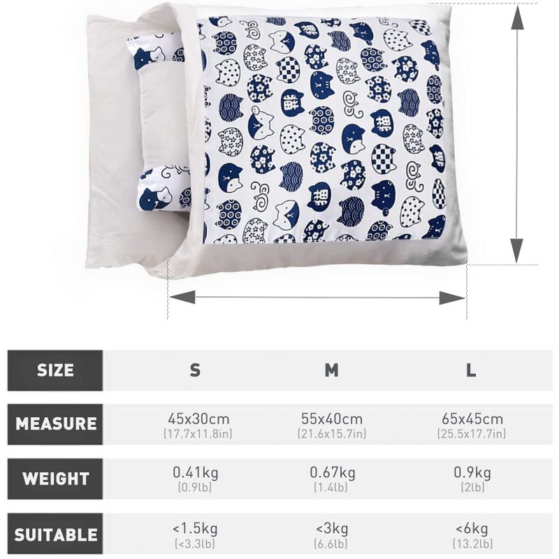 Self Warming Cat Dog Cushion Bed Pad Sack With Pillow Calming Cave Sleeping Bag Nest Hooded Pet Bed Burrow Hut Pet Bed Mat