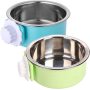 Hanging Pet Cage Removable Stainless Steel Bowl Water Feeder for Cat
