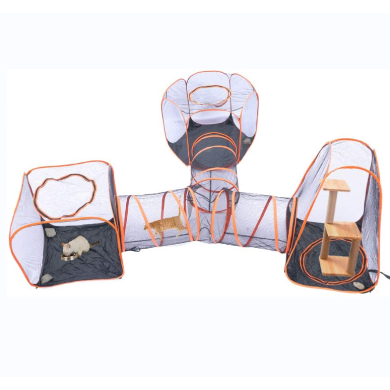 Portable Pop Up Folding Cat Tent And Tunnel Compound Pet Playpens