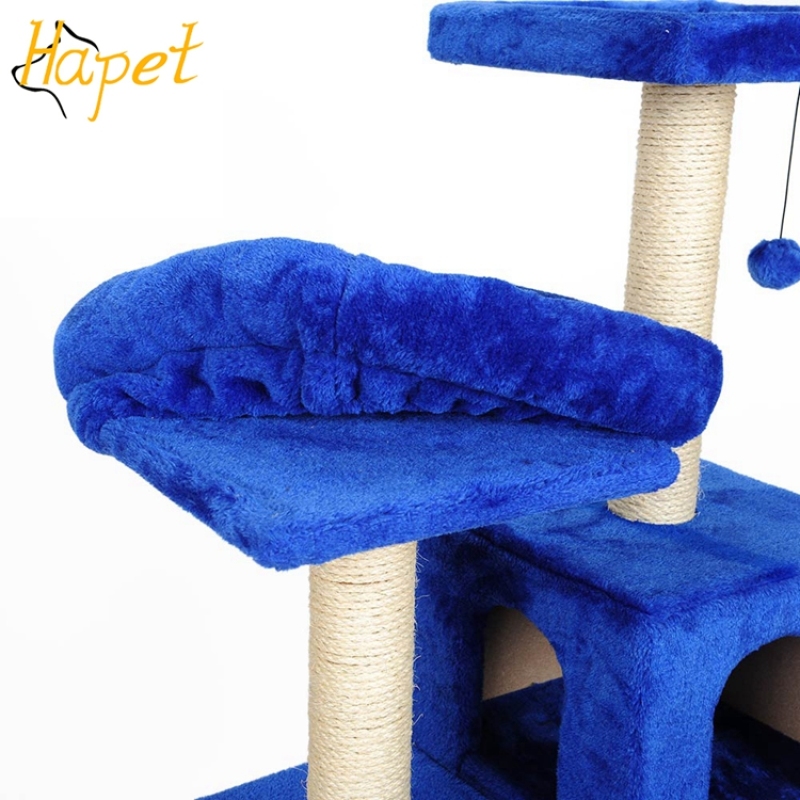 Wholesale Large Custom Luxury Cat Climbing Tree House Wood Floor To Ceiling Cat Tree House