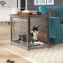 Pet End Side Table Indoor Kennel Wooden Dog Crate with Removable Tray for Small Medium