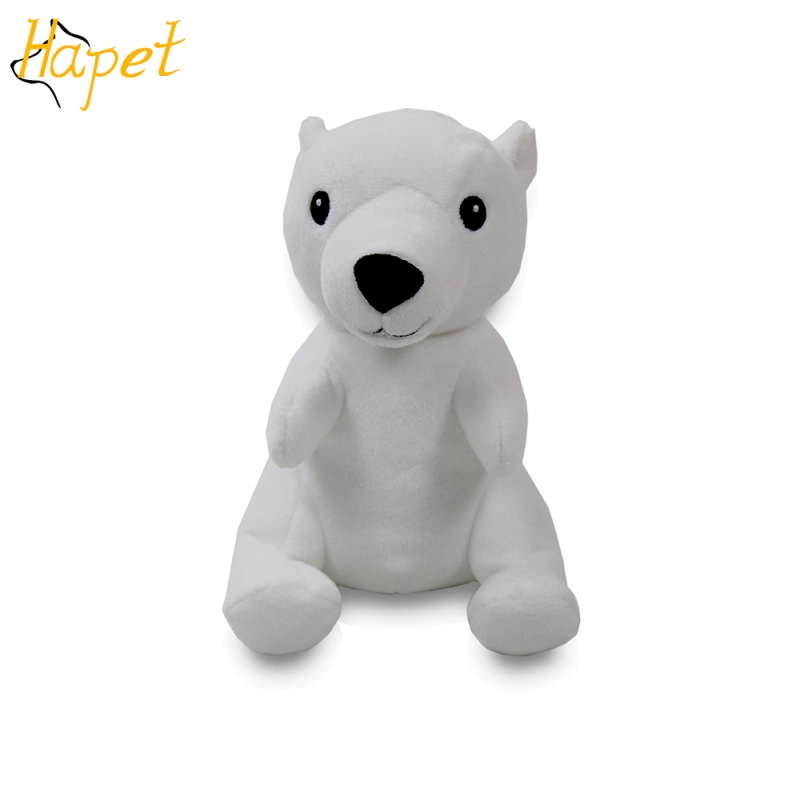 Hot Selling Durable 3 Pack Dog Plush Toys White Bear Squeaky Dog Chew Toys For Puppy