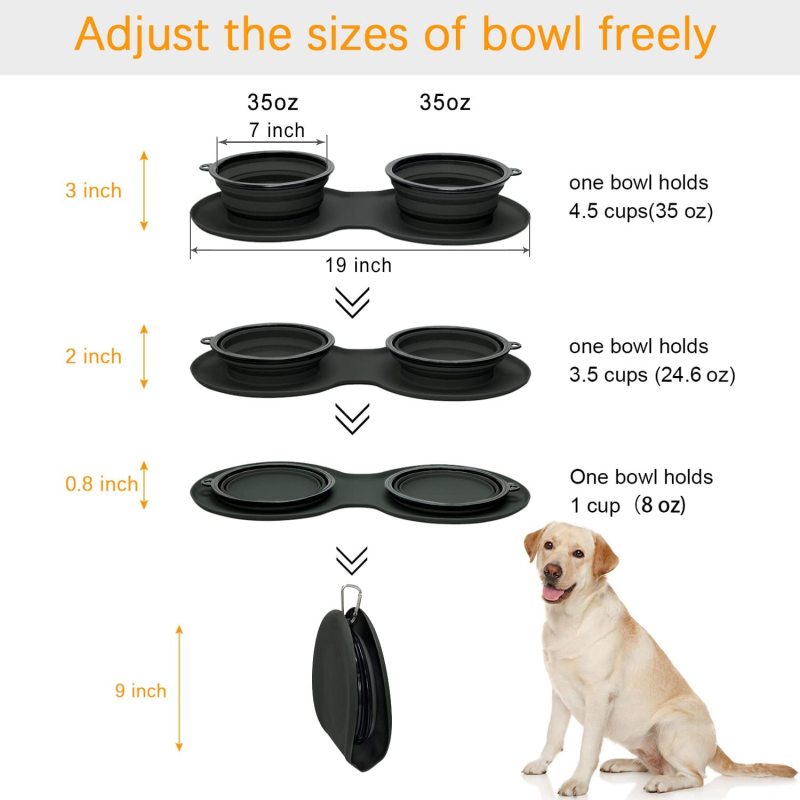 Portable Travel Collapsible Dog Bowls Pet Food Feeding Cat Fold able Expandable Cup for Traveling