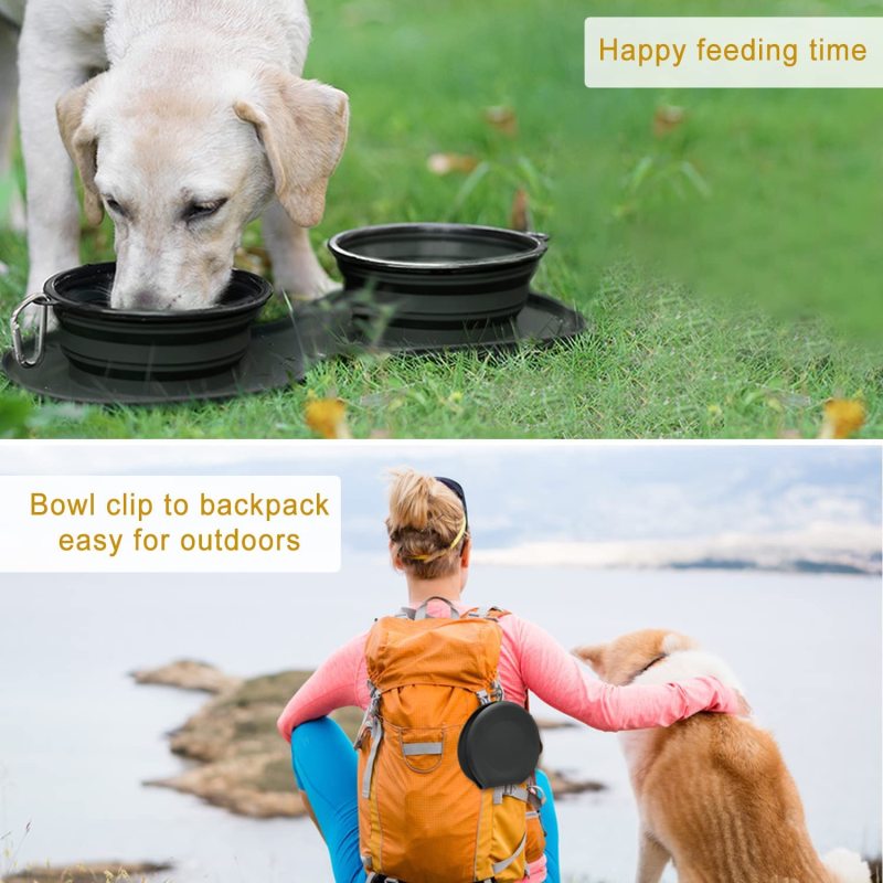 Portable Travel Collapsible Dog Bowls Pet Food Feeding Cat Fold able Expandable Cup for Traveling