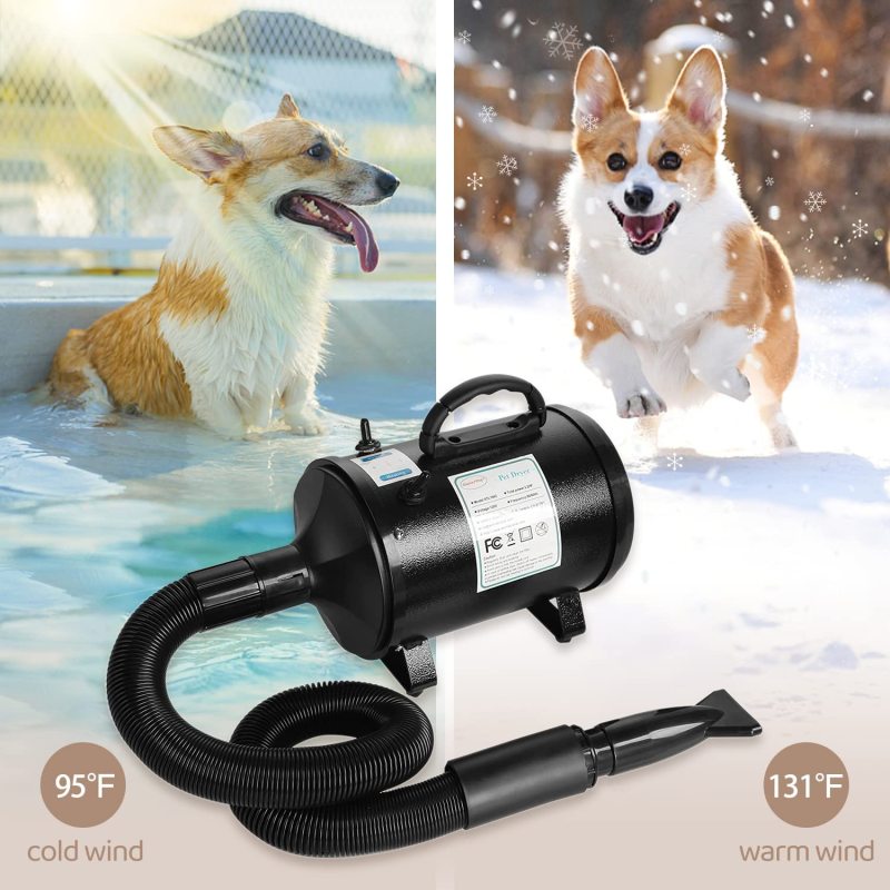 Dog Hair Dryer Dog Blower Grooming Dryer Adjustable Temperature Pet Dryer