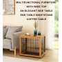 Dog Crate Furniture End Table with Slide Tray Kennel Indoor for Small Dogs