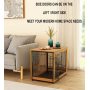 Dog Crate Furniture End Table with Slide Tray Kennel Indoor for Small Dogs