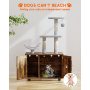 Scratching Post and Condo Cat Litter Box Furniture Cat Washroom Furniture with Cat Tree Tower