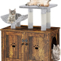 Scratching Post and Condo Cat Litter Box Furniture Cat Washroom Furniture with Cat Tree Tower