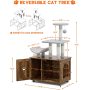 Scratching Post and Condo Cat Litter Box Furniture Cat Washroom Furniture with Cat Tree Tower