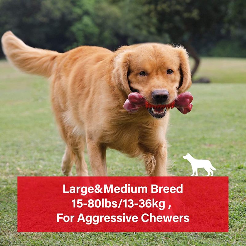 Pet Dog Toys for Aggressive Chewers Large Breed, Apasiri  Chew Durable  Bones Made with Nylon and Rubber