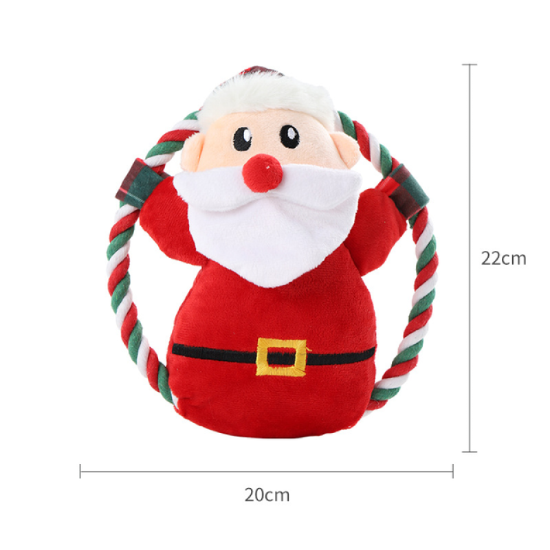 Xmas Pet Dog Plush Noise Chewing Toy Pet Christmas Squeaky Toys Cartoon Dog Plush Squeak Toy
