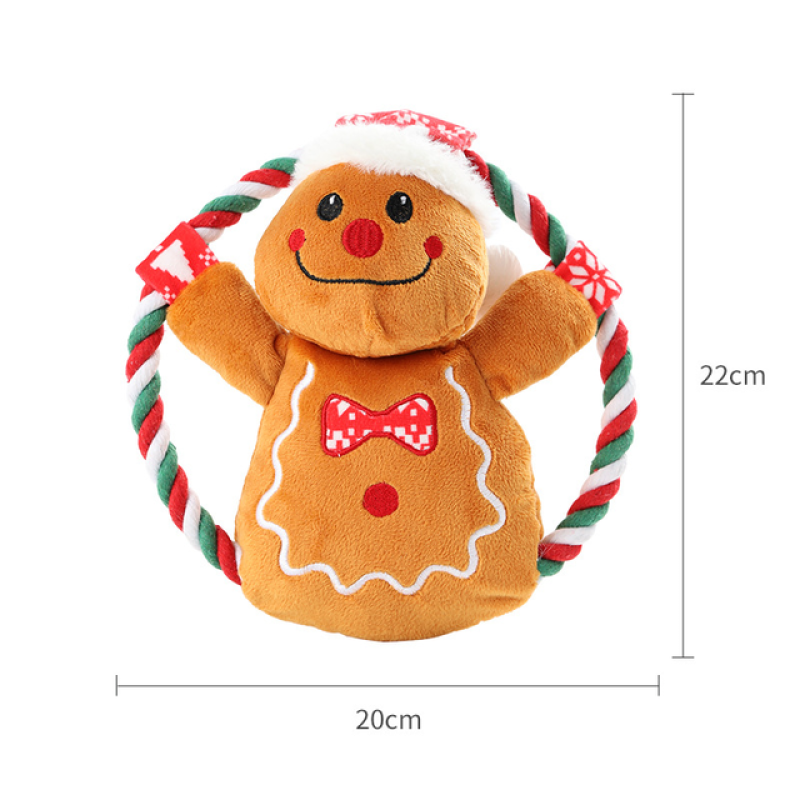 Xmas Pet Dog Plush Noise Chewing Toy Pet Christmas Squeaky Toys Cartoon Dog Plush Squeak Toy