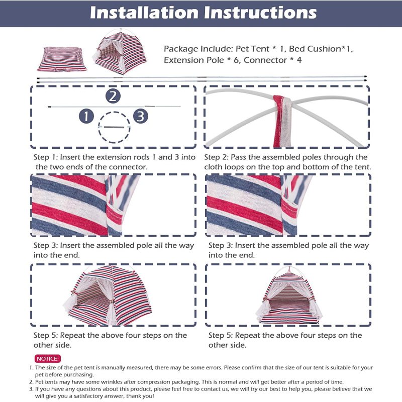 Houses Nest Summer Outdoor Portable Cat Tent with Removable Cushion Pad for Cat