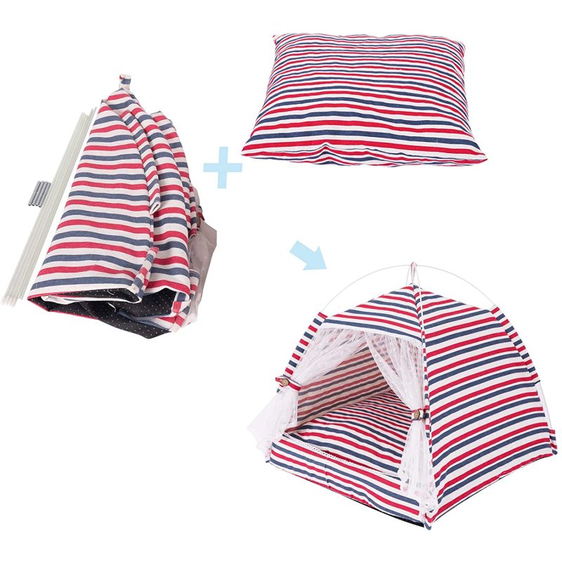 Houses Nest Summer Outdoor Portable Cat Tent with Removable Cushion Pad for Cat