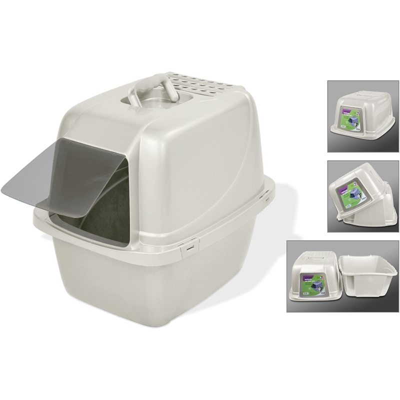 Large Enclosed Cat Pan with Odor Door Cat Litter Box