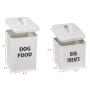 Pet Food and Treats Containers Set with Scoop for Cats or Dogs  Beige Powder Coated Carbon Steel Storage Canister Tins
