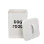 Pet Food and Treats Containers Set with Scoop for Cats or Dogs  Beige Powder Coated Carbon Steel Storage Canister Tins