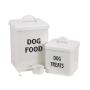 Pet Food and Treats Containers Set with Scoop for Cats or Dogs  Beige Powder Coated Carbon Steel Storage Canister Tins