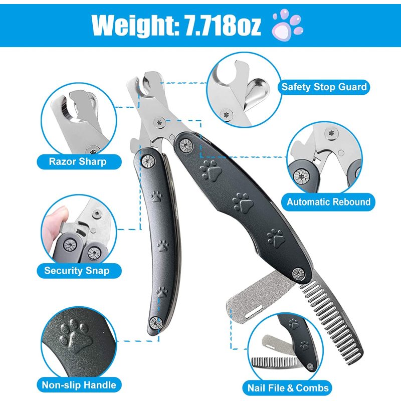 Dog Nail Trimmer for Anxiety Sensitive Dog, Quiet Sharpest Smoothest Nail Clippers for X Large Medium Small Size Breed, Heavy