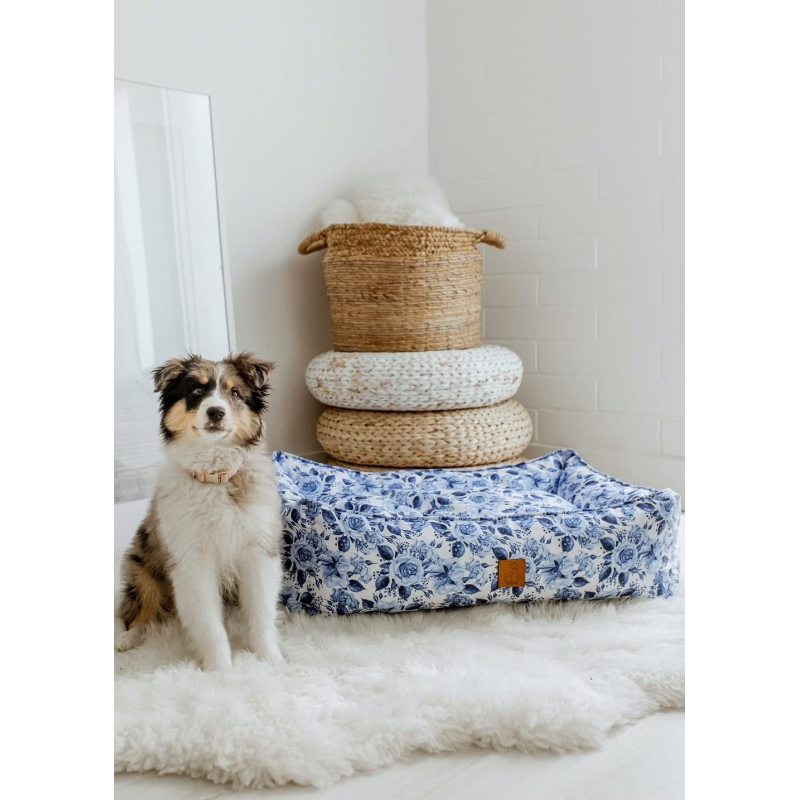 Luxury Floral Dog Bed Polyester Cotton Pet Products
