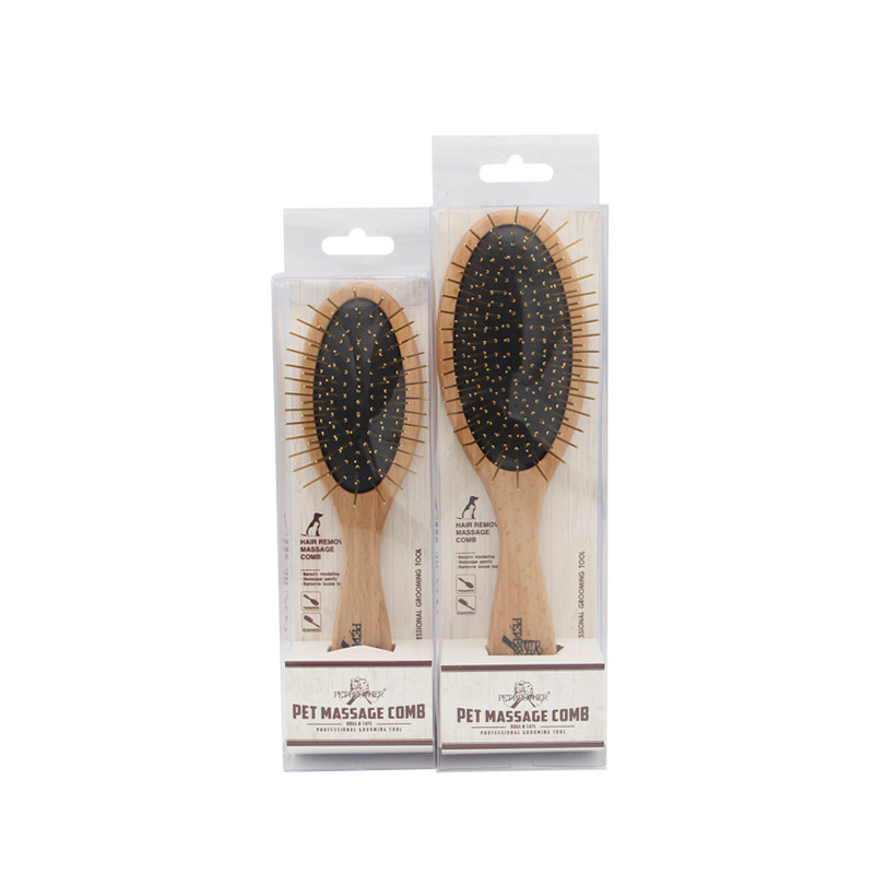 Dog Bath Massage Brush for Dog Cat Shower Grooming Silicone Pin Bristle Bamboo Comb Remover
