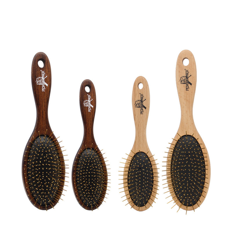 Dog Bath Massage Brush for Dog Cat Shower Grooming Silicone Pin Bristle Bamboo Comb Remover