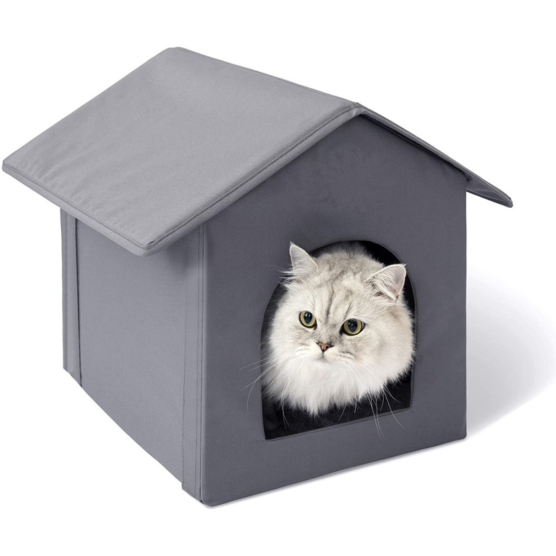 Collapsible Warm Cat House Weatherproof for Outdoor Indoor Cats Removable Soft Easy to Assemble Igloo