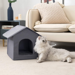 Collapsible Warm Cat House Weatherproof for Outdoor Indoor Cats Removable Soft Easy to Assemble Igloo