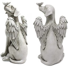 Angel Dog Memorial Statue Pet Memorial Garden Stone Small Animal Remembrance Sculpture Pets Grave Marker Resin Dog Bereavement