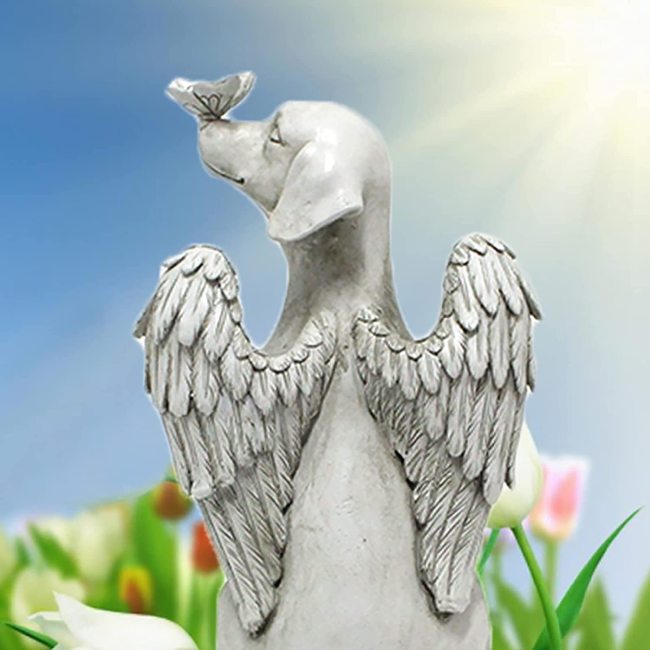 Angel Dog Memorial Statue Pet Memorial Garden Stone Small Animal Remembrance Sculpture Pets Grave Marker Resin Dog Bereavement