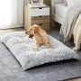 Factory Custom Plush Dog Crate Bed Fluffy Cozy Kennel Pad Washable Dog Mats with Anti-Slip Bottom for Large and Medium Dog