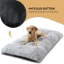 Factory Custom Plush Dog Crate Bed Fluffy Cozy Kennel Pad Washable Dog Mats with Anti-Slip Bottom for Large and Medium Dog